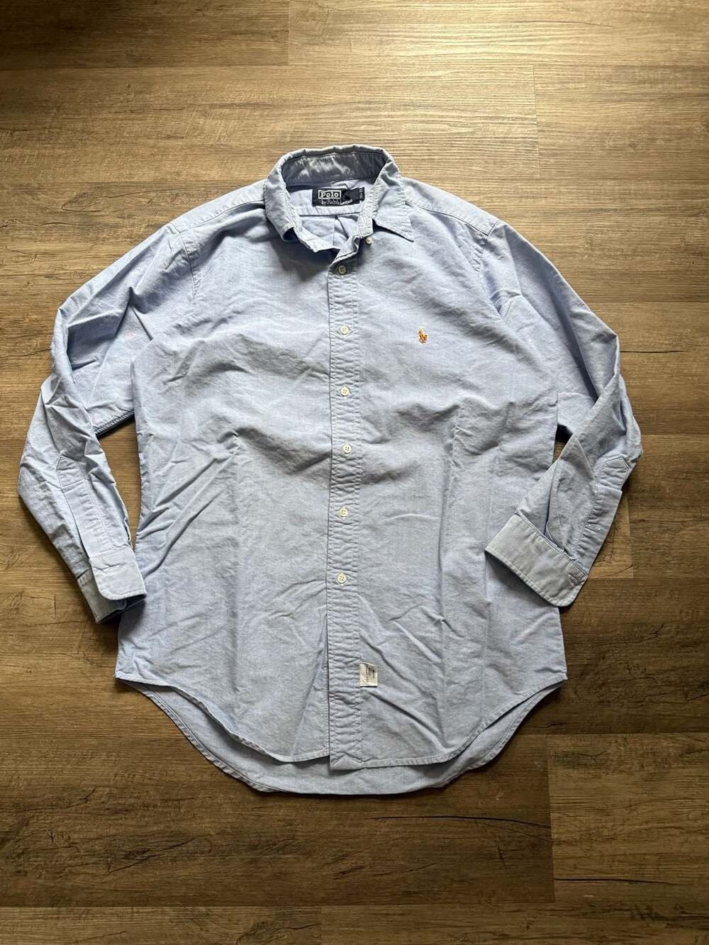 Polo Ralph Lauren Blue Oxford Button Down Shirt Size 15 1/2 x 33 Long Sleeve